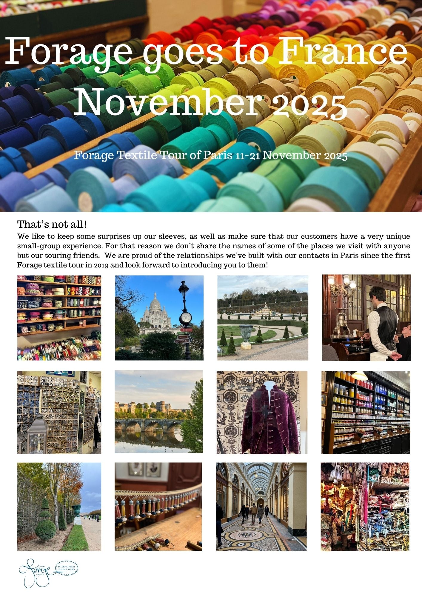 Paris Textile Tour November 2025 June Payment