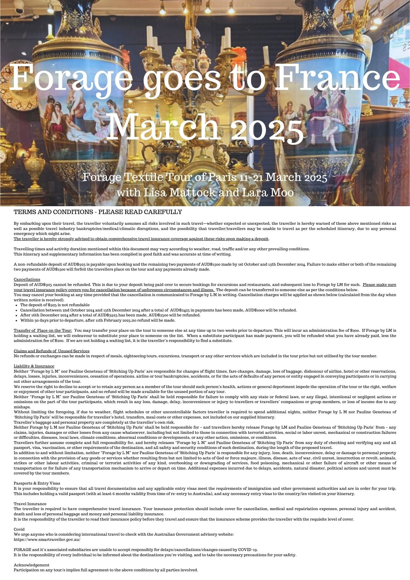 Forage goes to France SEPTEMBER PAYMENT