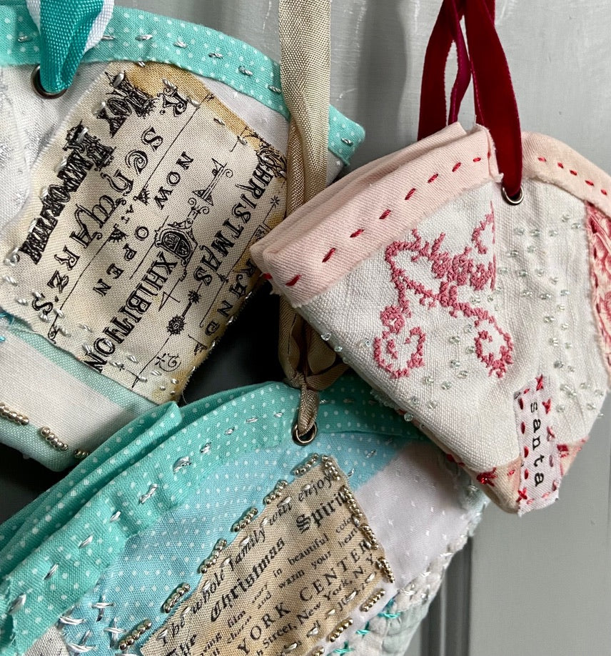 Christmas Market Basket Decorations Slow Stitching Pattern