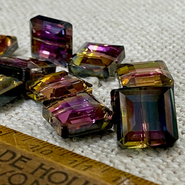 Faceted Glass Bead Set Black/Warm