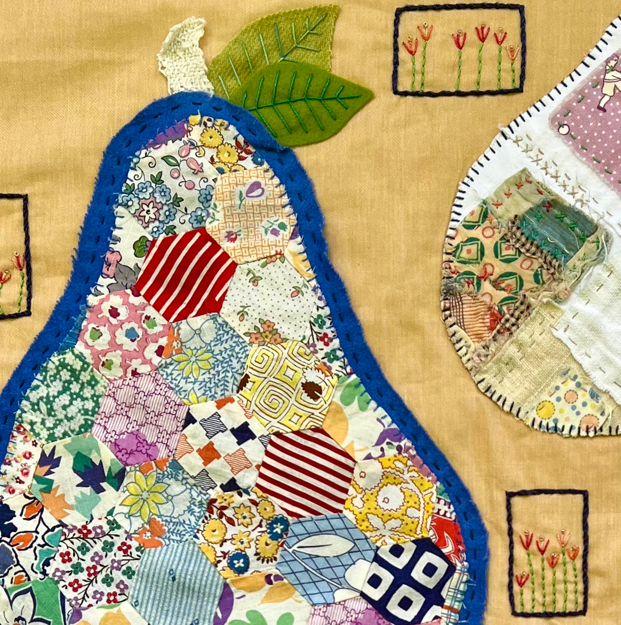 Postage Stamp Pears Pattern