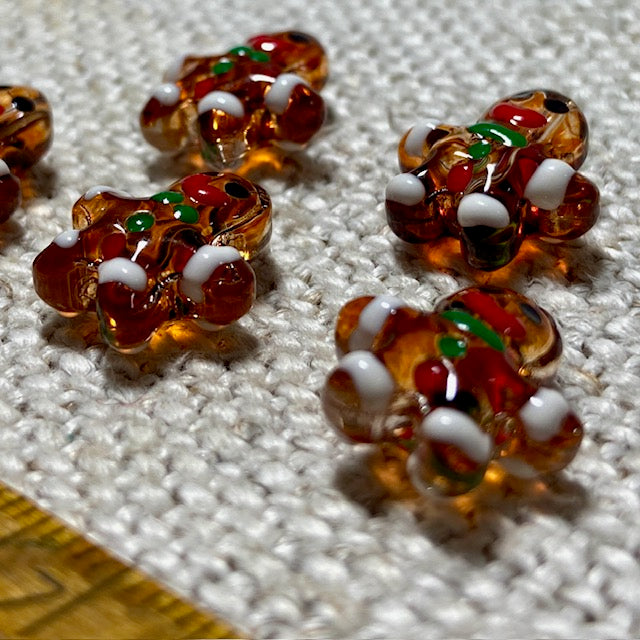 Gingerbread Beads - Glass