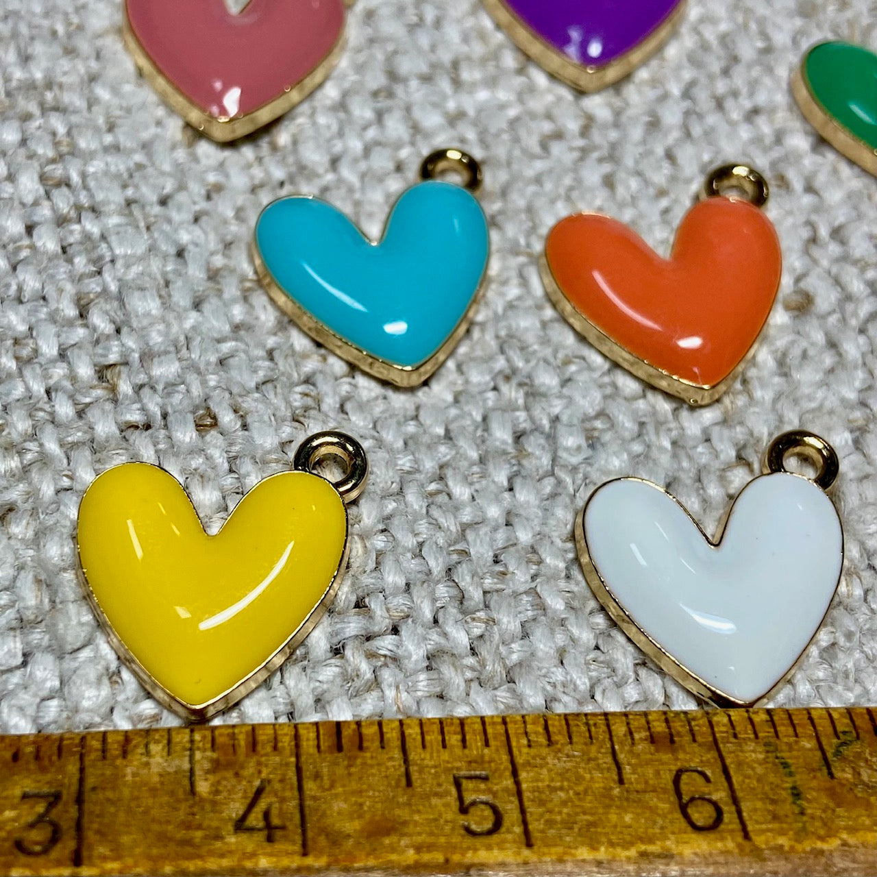 Enamel Heart Charms - Multicolour