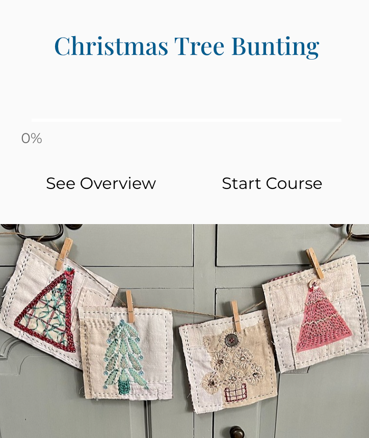 Christmas Tree Bunting Pattern Cards, Thread Set and Class