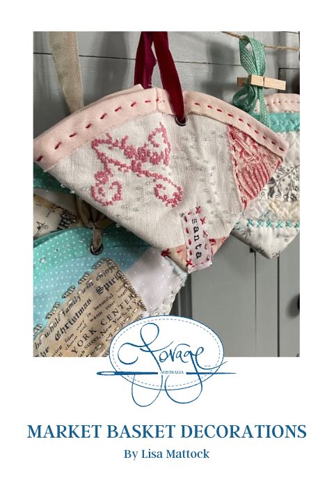 Christmas Market Basket Decorations Slow Stitching Pattern