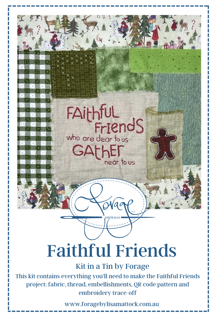 Christmas Slow Stitching Kit in a Tin - Faithful Friends
