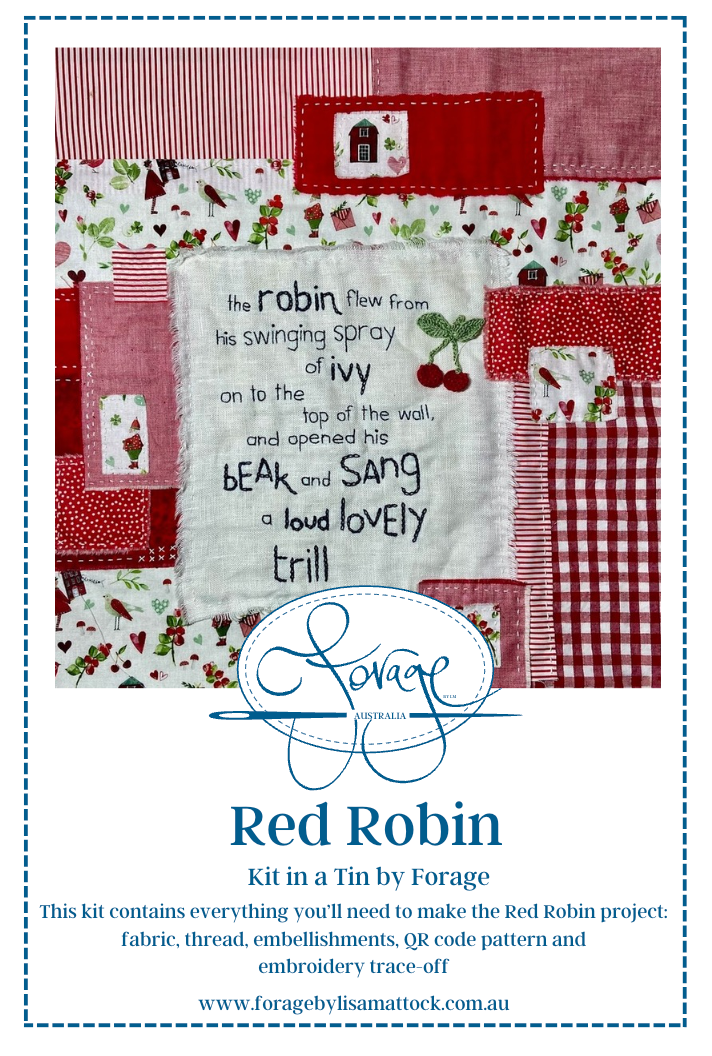 Slow Stitch Kit in a Tin - Red Robin