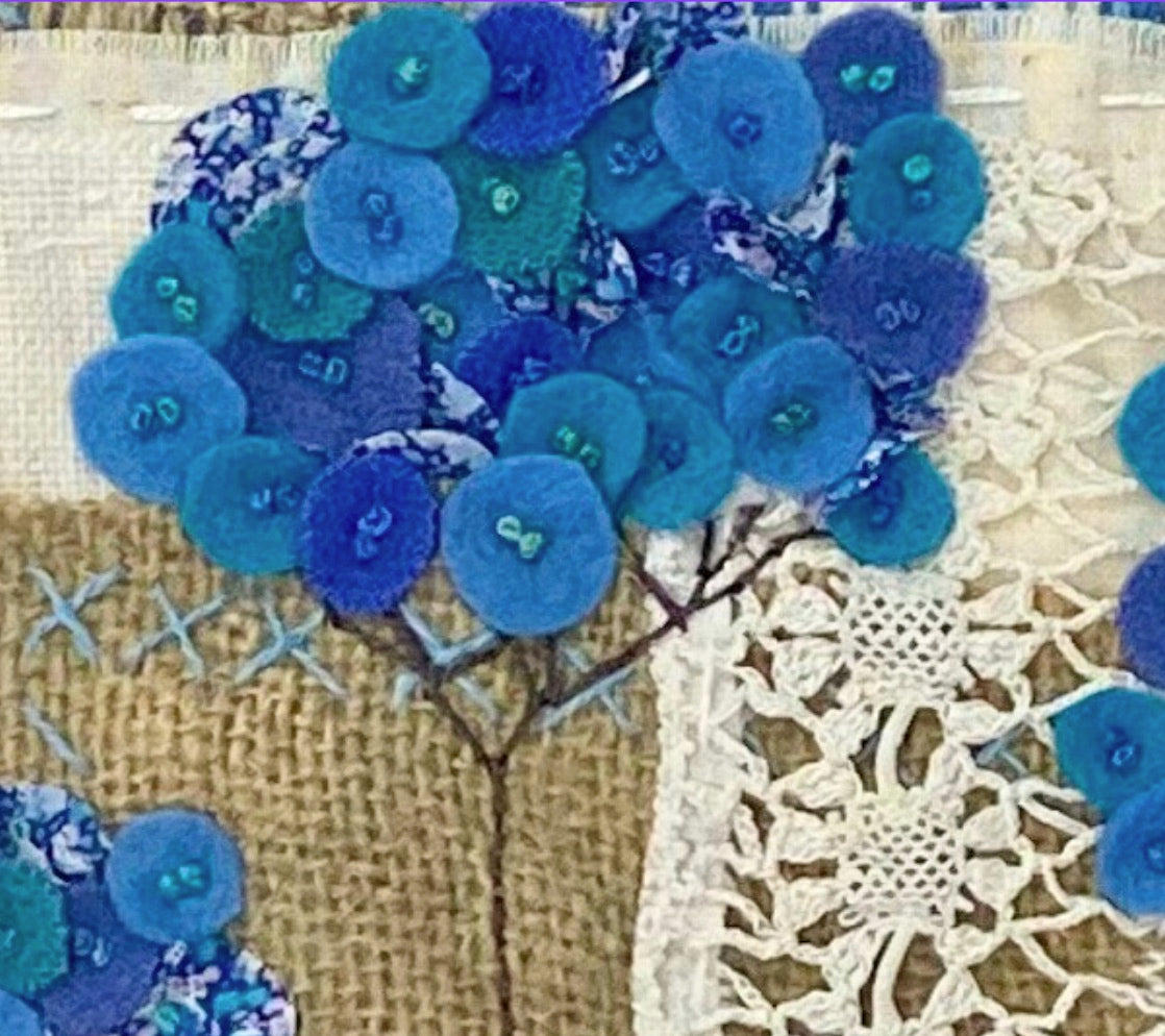 Slow Stitch Kit - Hydrangea Panel
