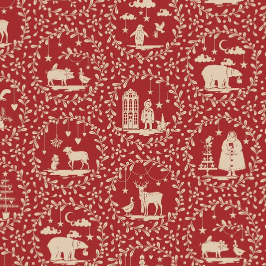 Tilda - Merry Little Christmas Paperscenes Burgundy 100625