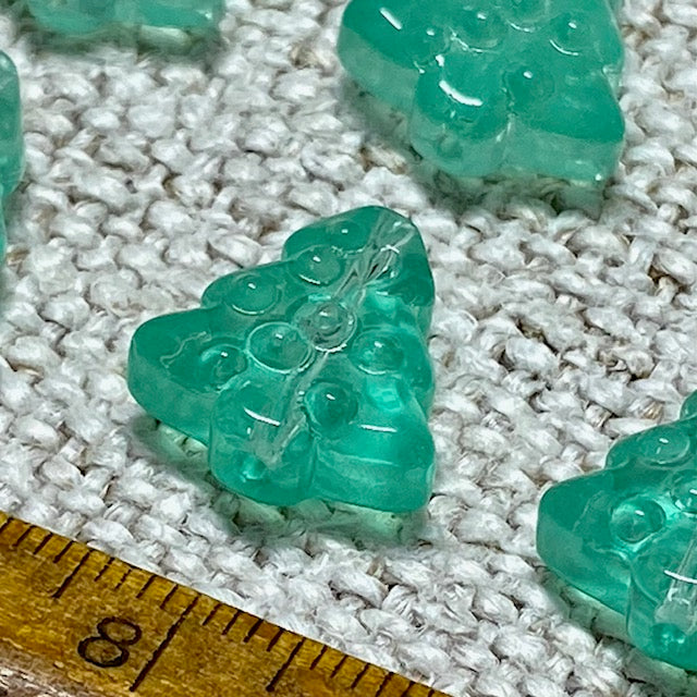 Glass Christmas Tree Beads - Mint Green