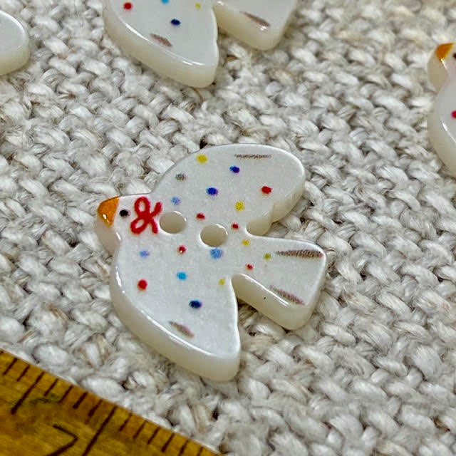 Christmas Dove Buttons - Acrylic