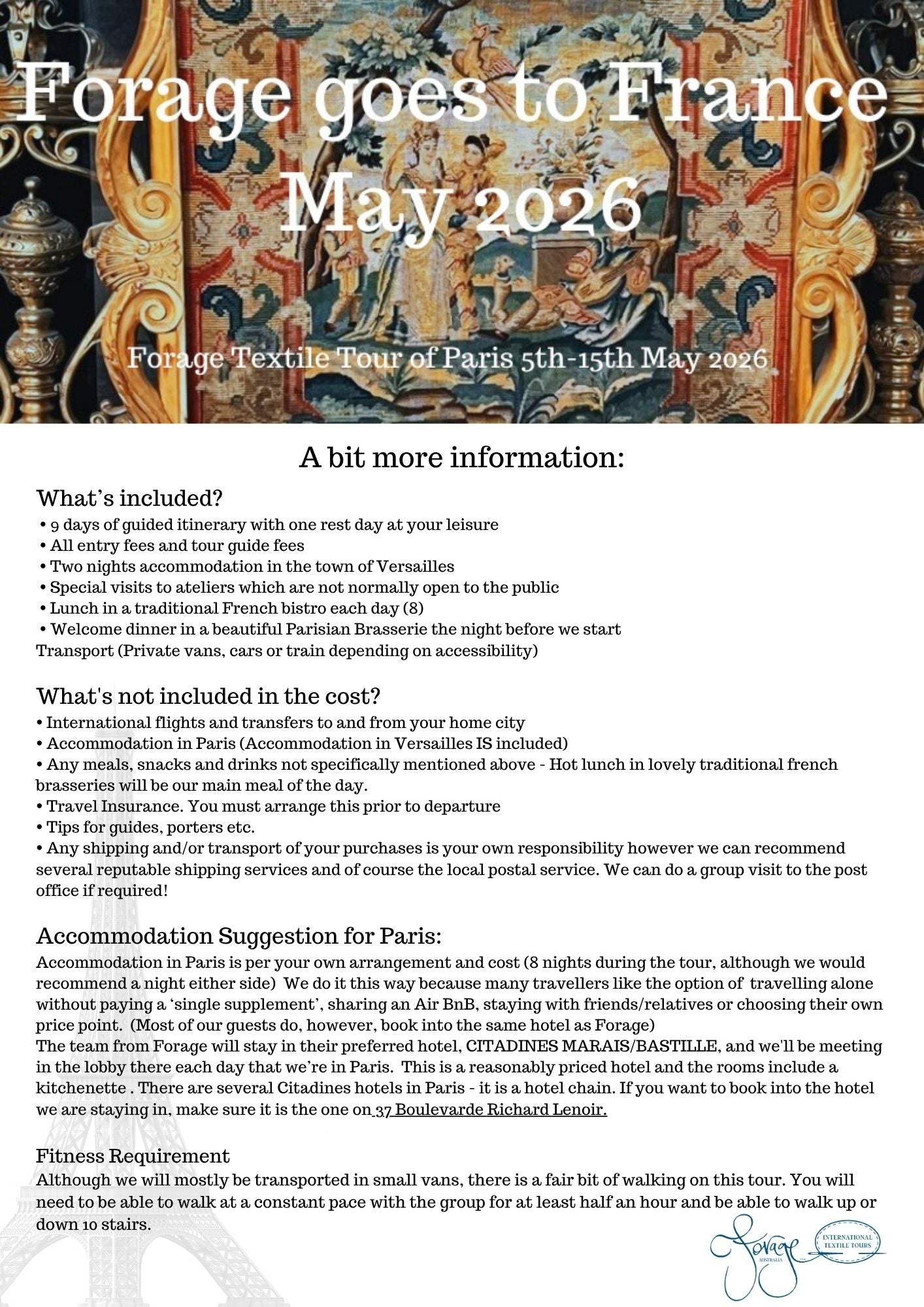 Forage goes to France May 2026 Deposit