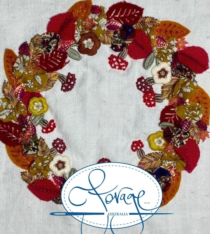 Autumn Wreath - Slow Stitch Kit in a Tin