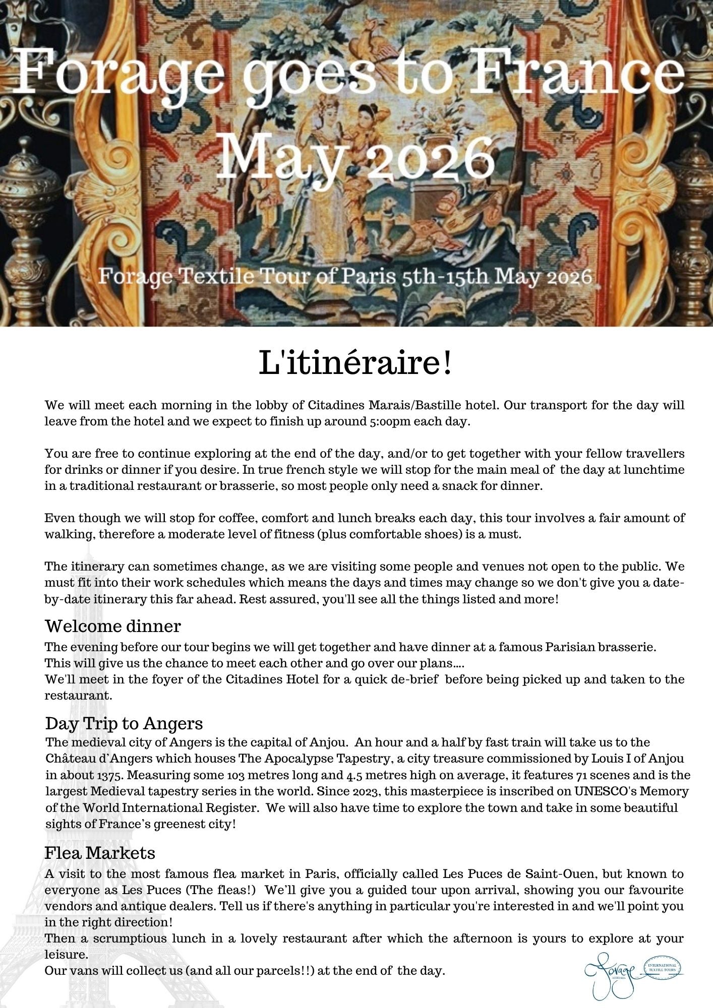 Forage goes to France May 2026 Deposit