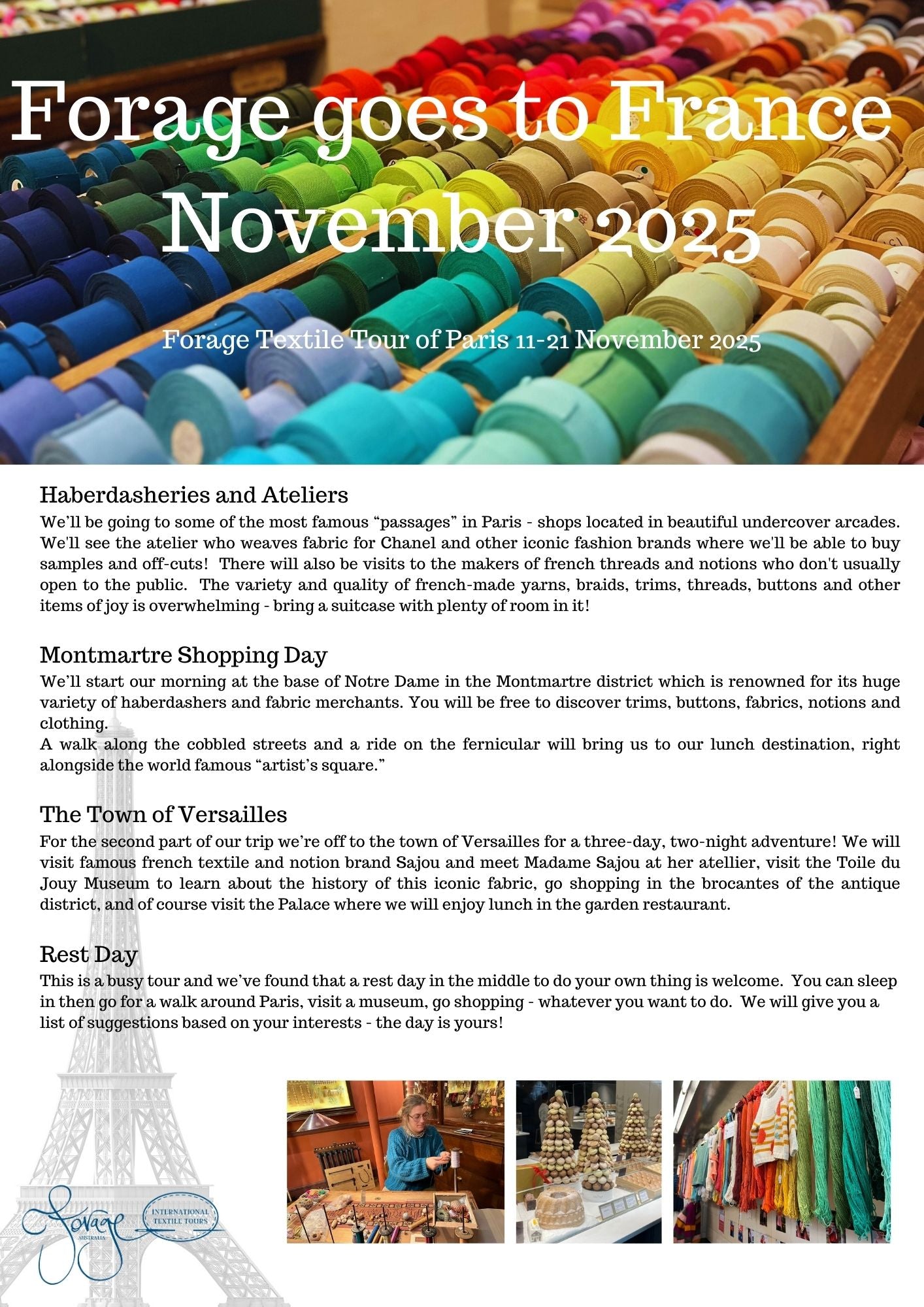 Paris Textile Tour November 2025 DEPOSIT
