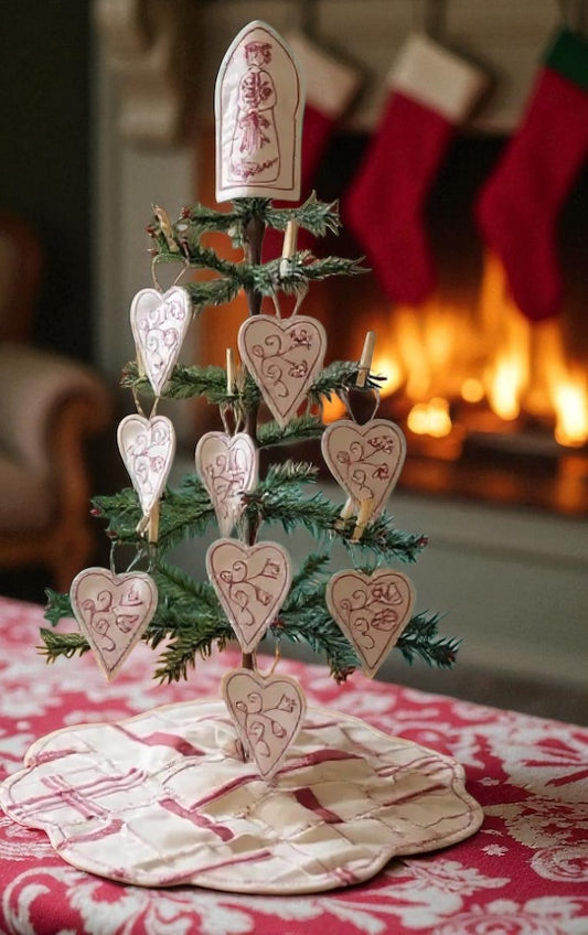 Tabletop Tree Skirt and Decorations Kit