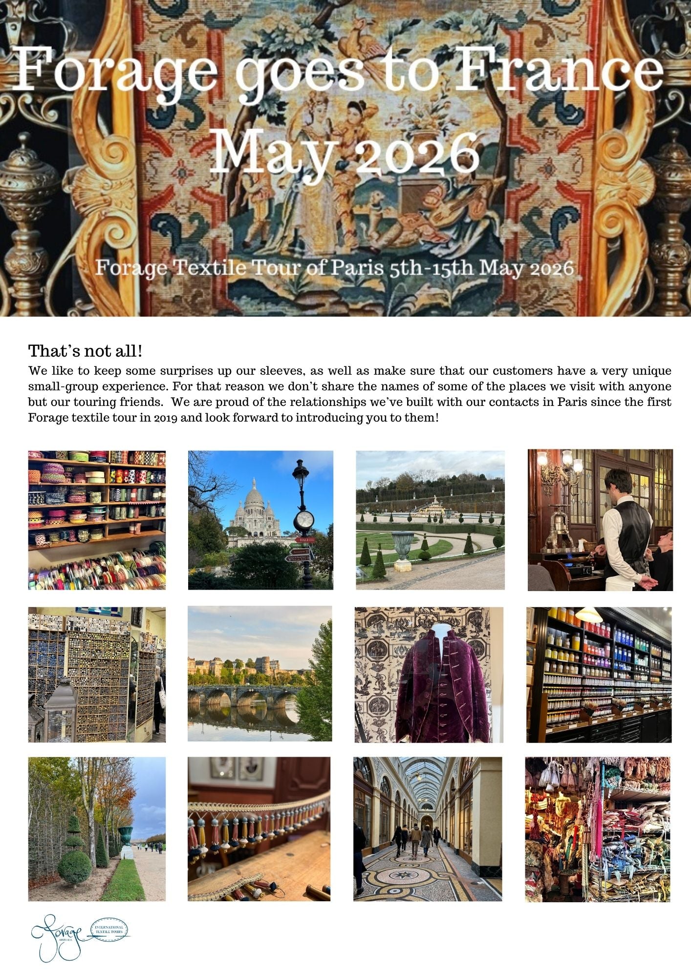 Forage goes to France May 2026 Deposit