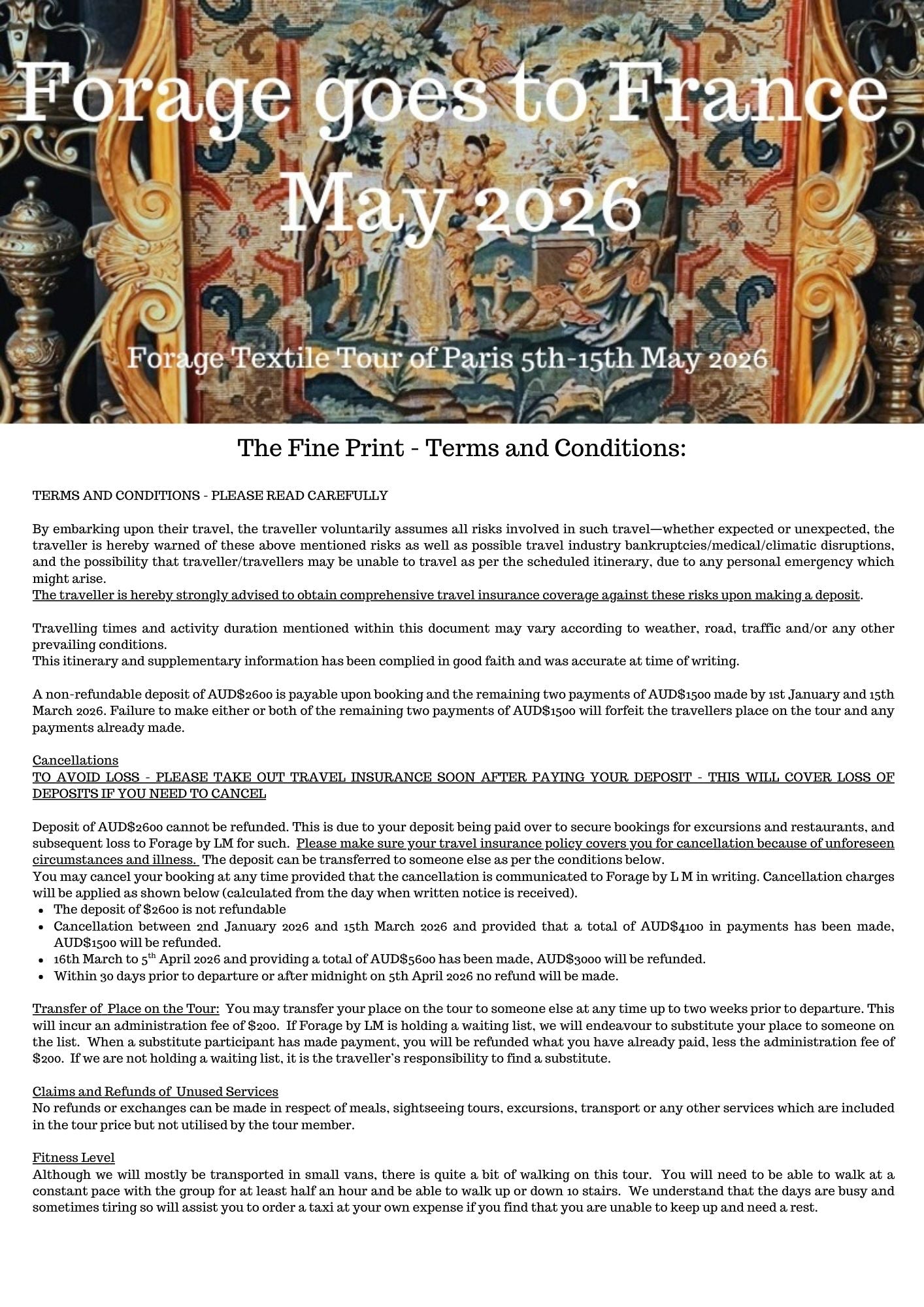 Forage goes to France May 2026 Deposit