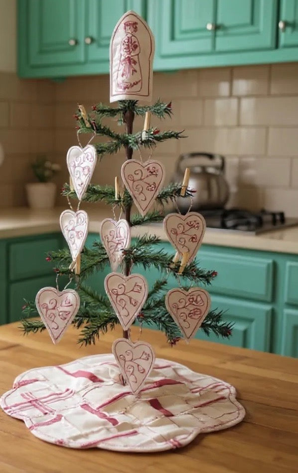 Tabletop Tree Skirt and Decorations Kit