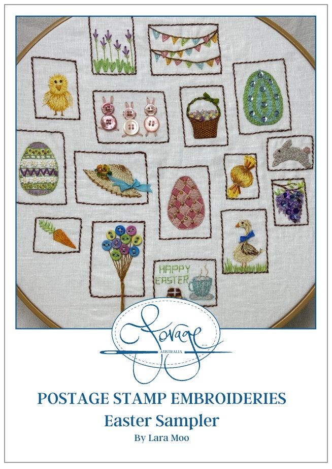 Postage Stamp Embroidery Pattern - Easter Sampler