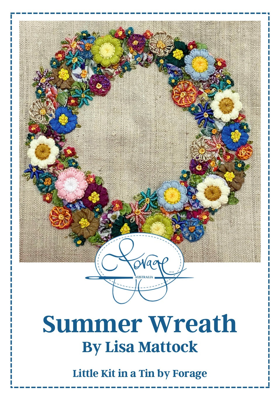 Summer Wreath - Slow Stitch Kit in a Tin