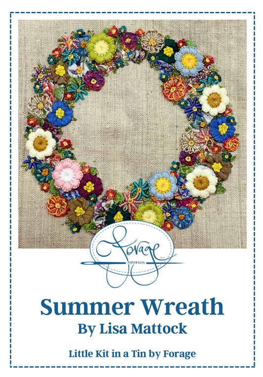 Summer Wreath - Slow Stitch Kit in a Tin