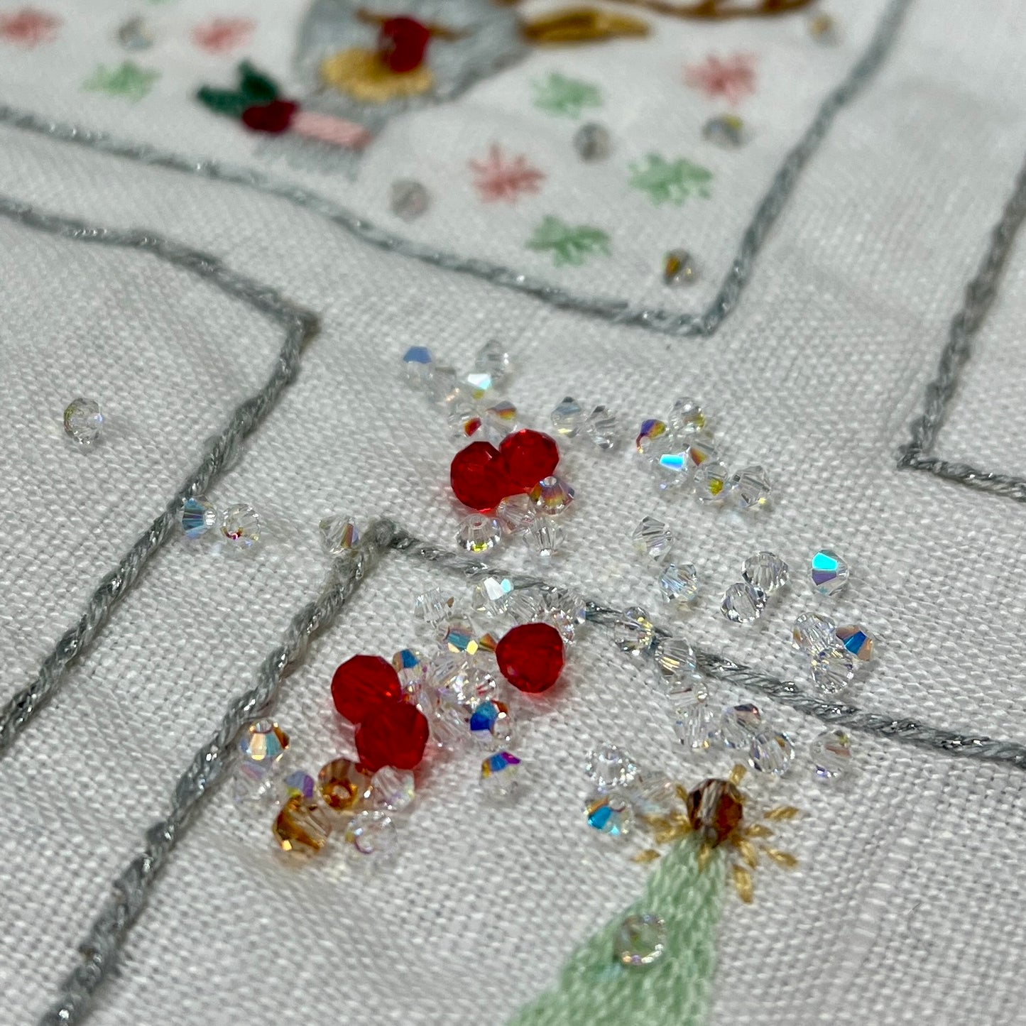 Postage Stamp Embroidery Christmas Sampler