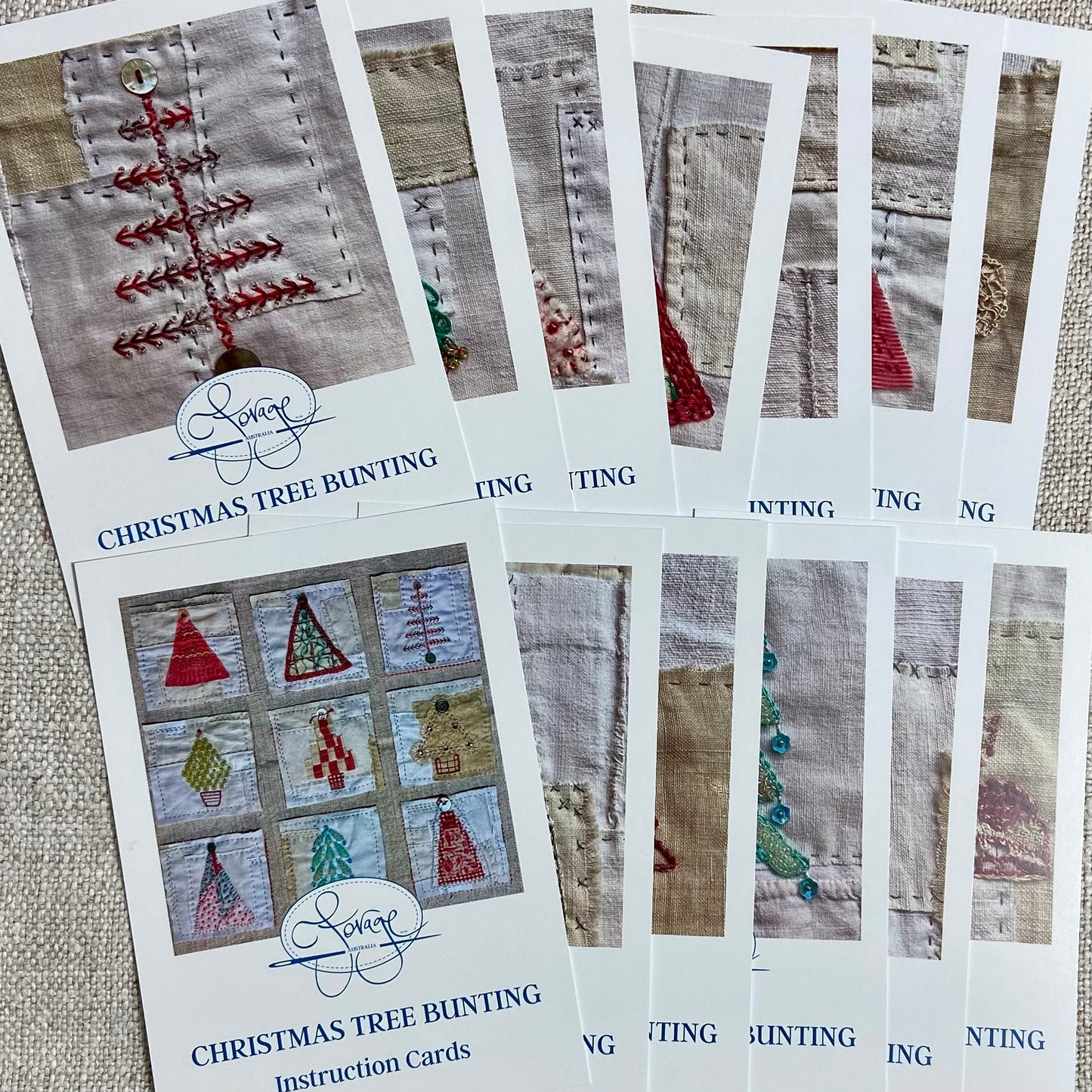 Christmas Tree Bunting Pattern Cards, Thread Set and Class