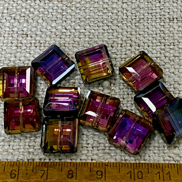 Faceted Glass Bead Set Black/Warm