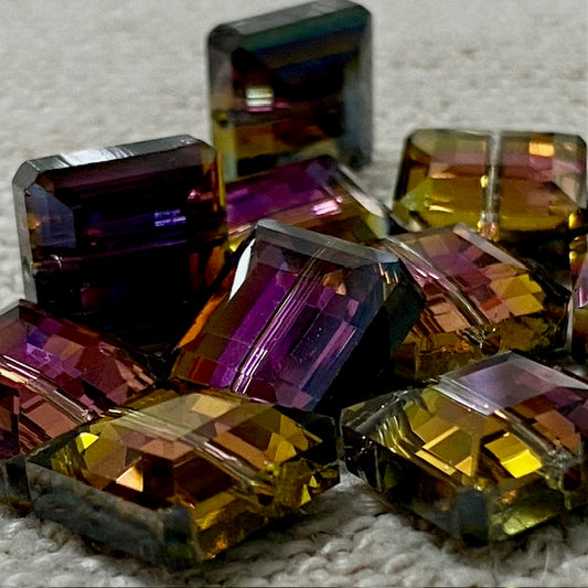 Faceted Glass Bead Set Black/Warm