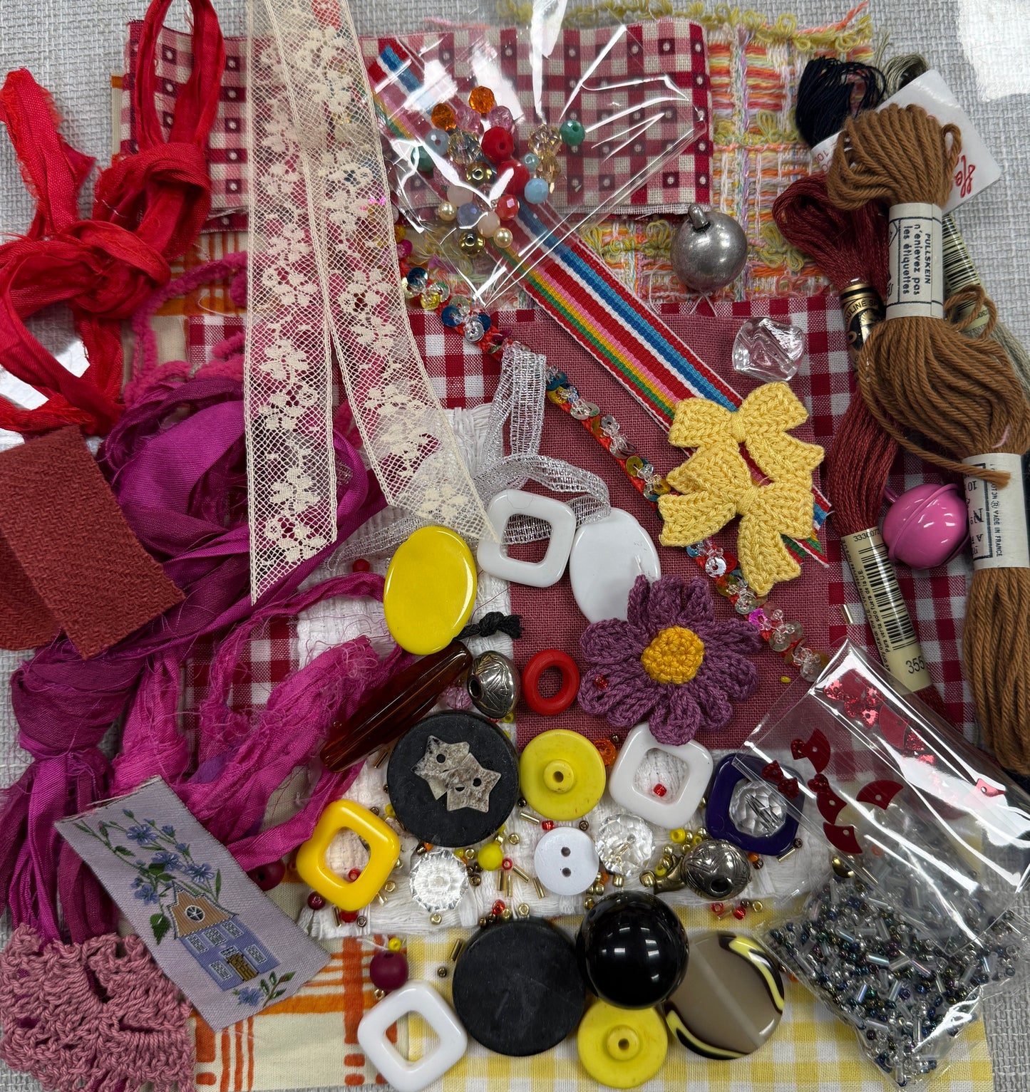 Embellishments Packs for Slow Stitching - Warm Colourway