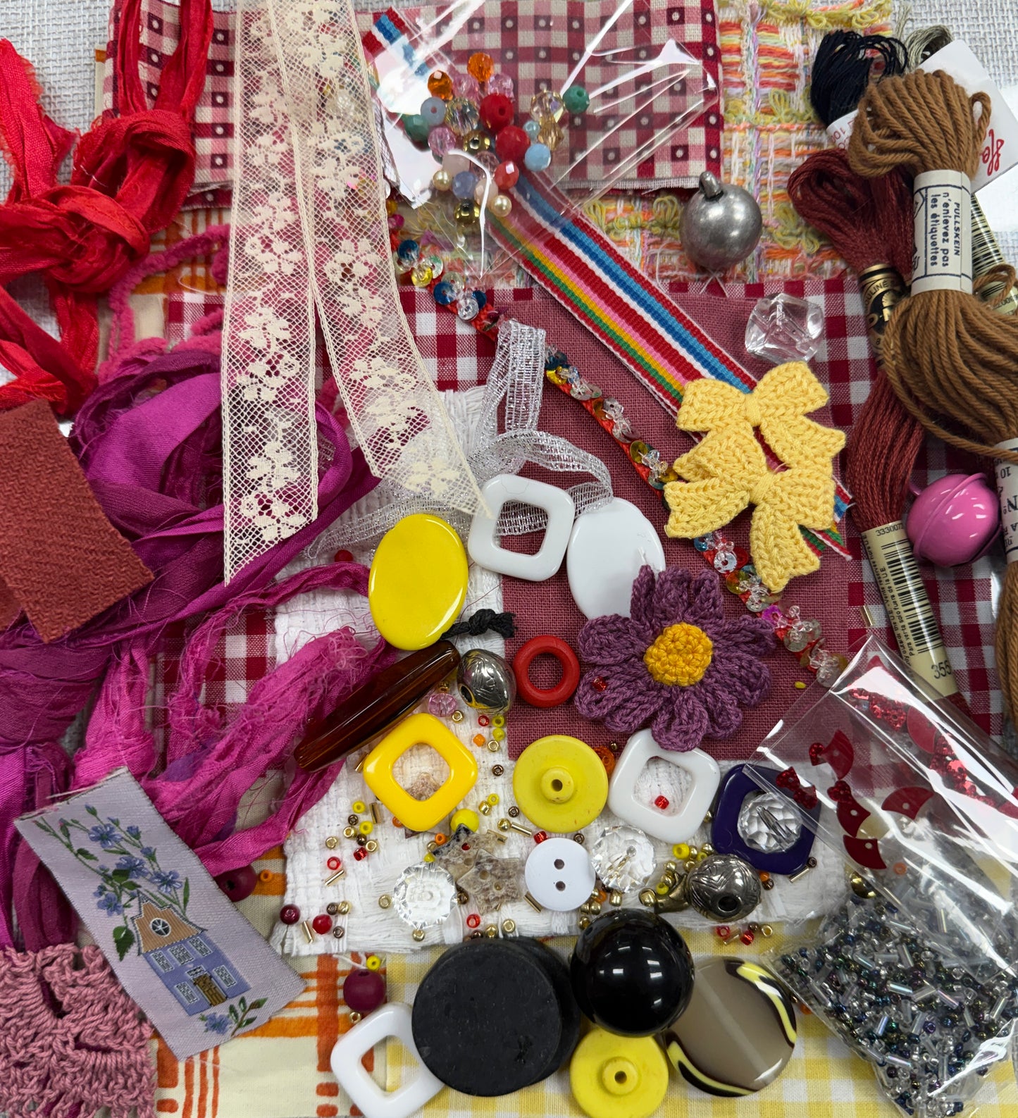 Embellishments Packs for Slow Stitching - Warm Colourway