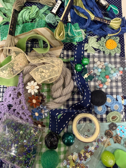 Embellishments Packs for Slow Stitching - Cool Colourway