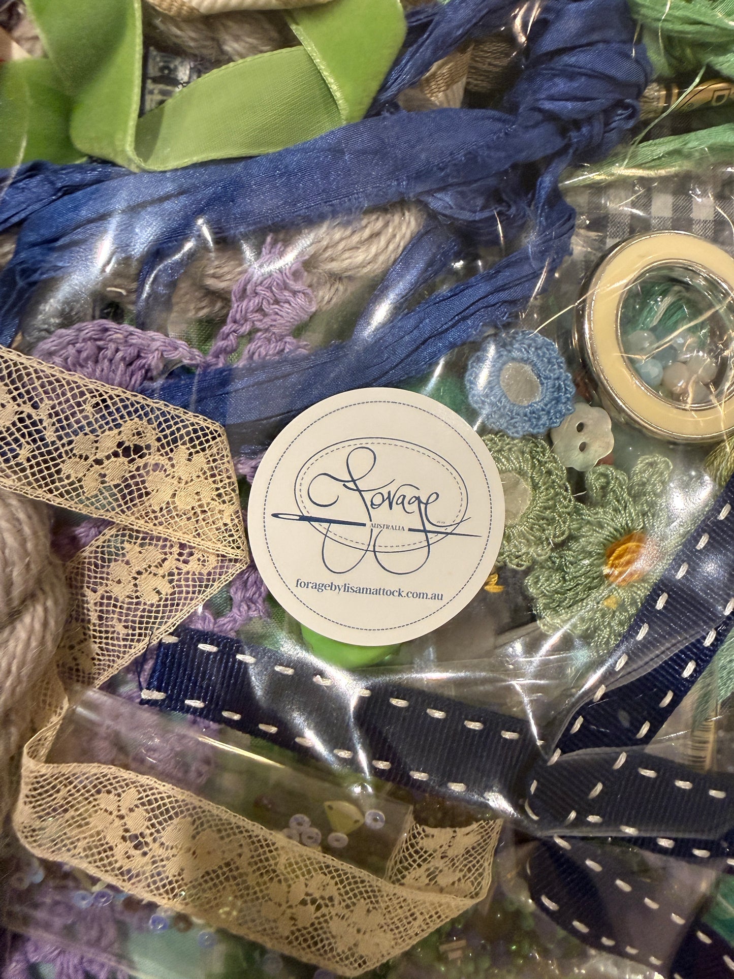 Embellishments Packs for Slow Stitching - Cool Colourway