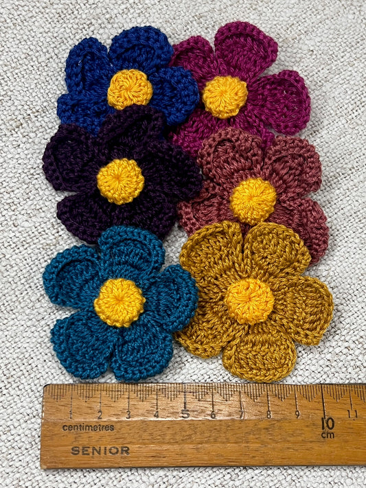 Crochet Flowers Large - Mixed Colours