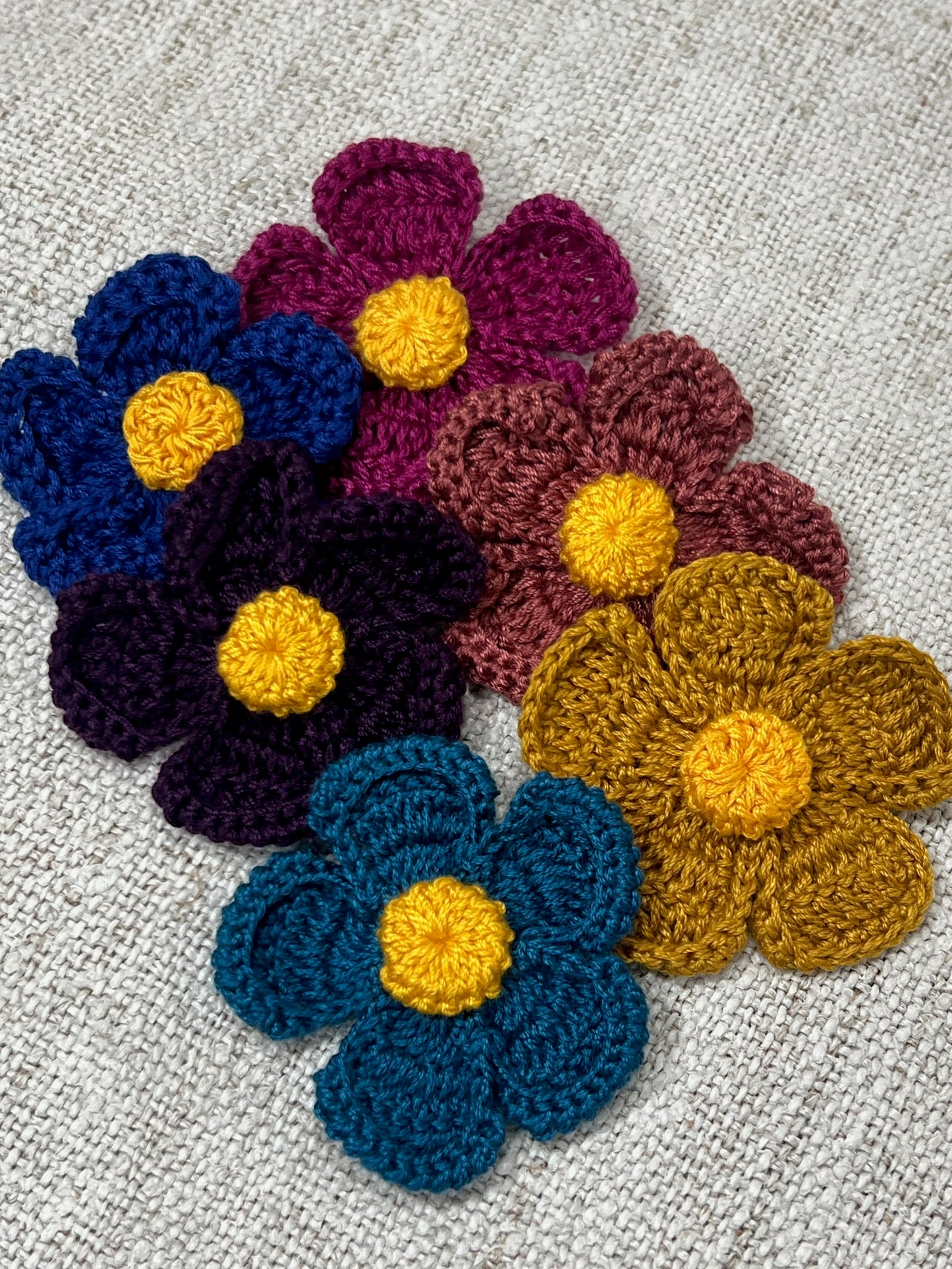 Crochet Flowers Large - Mixed Colours