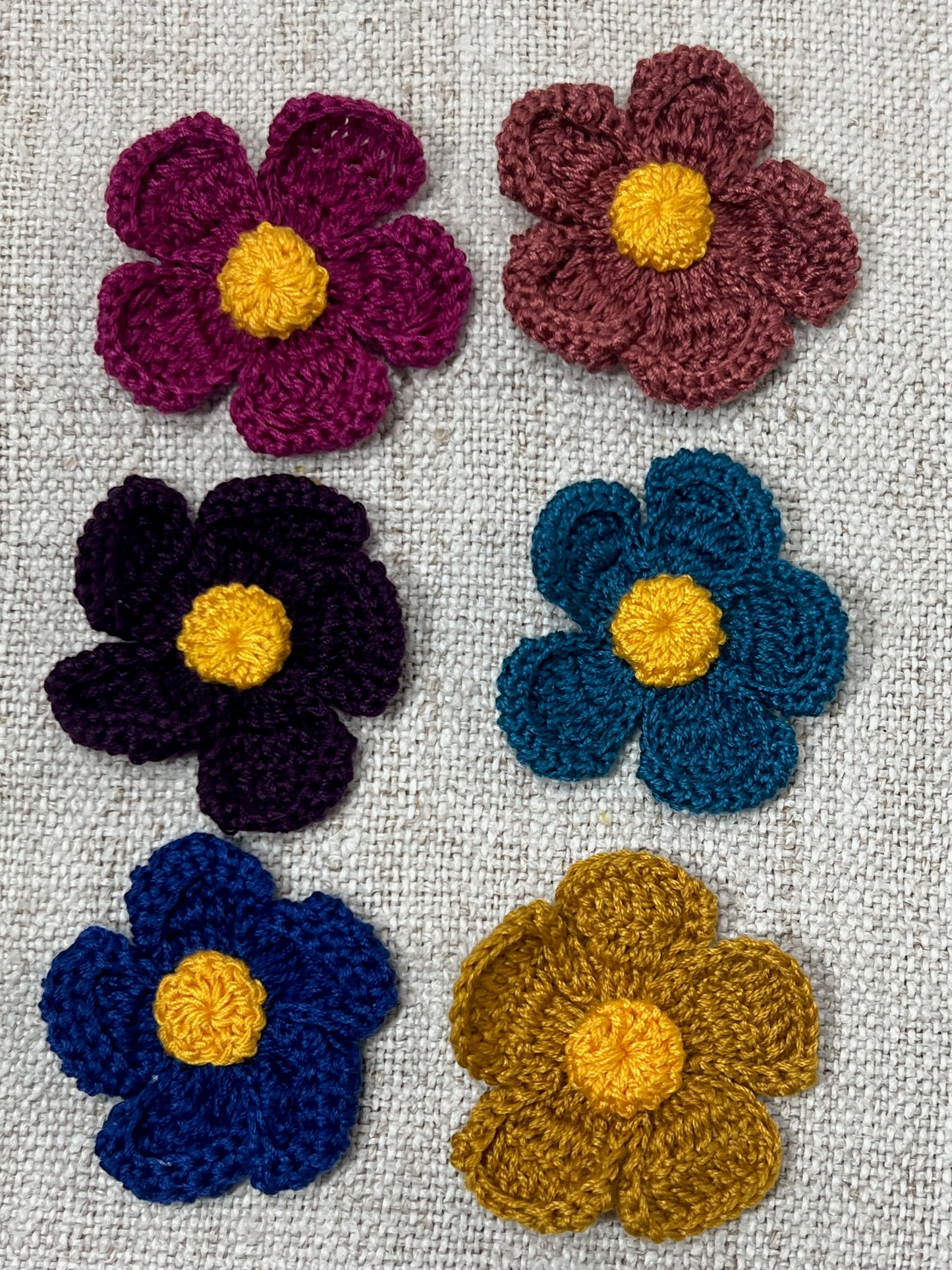 Crochet Flowers Large - Mixed Colours