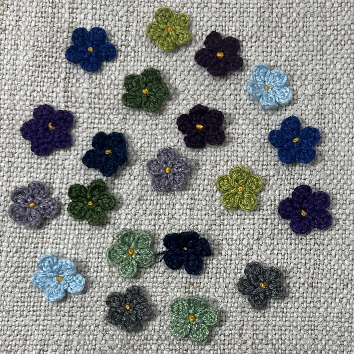 Crochet Flowers Mini - Cool Colours