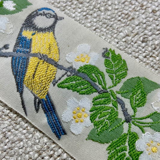 Ribbons - Kafka Jacquard -  Bird and Blossoms 40mm