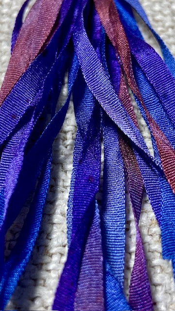 Pure Silk Hand Dyed Ribbons by Maytime Heirlooms