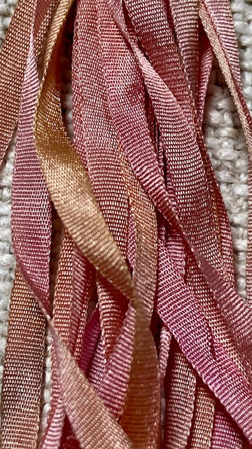 Pure Silk Hand Dyed Ribbons by Maytime Heirlooms