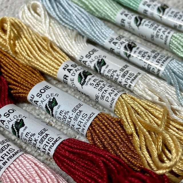 Au Ver A Soie D'Alger - 9 x Stranded Silk & 1 Metalic Thread Set