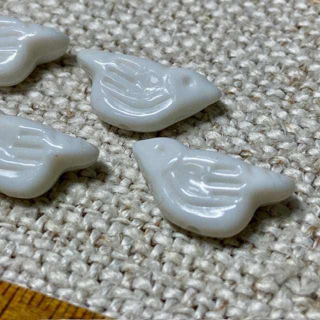 Ceramic White Birds Beads