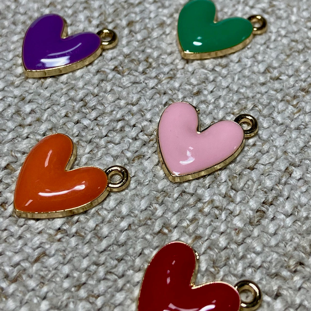 Enamel Heart Charms - Multicolour