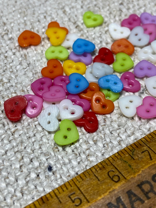 Mini Heart Buttons - Multicolour