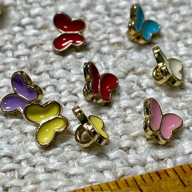 Metal Mini Butterfly Buttons