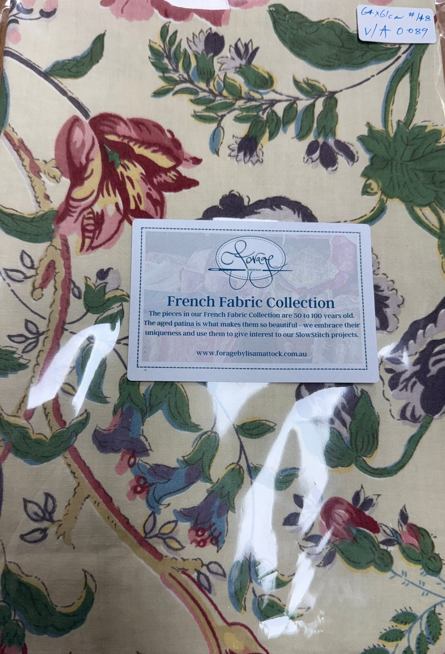 Antique and Vintage Fabric Piece No 148. 64cm x 61cm
