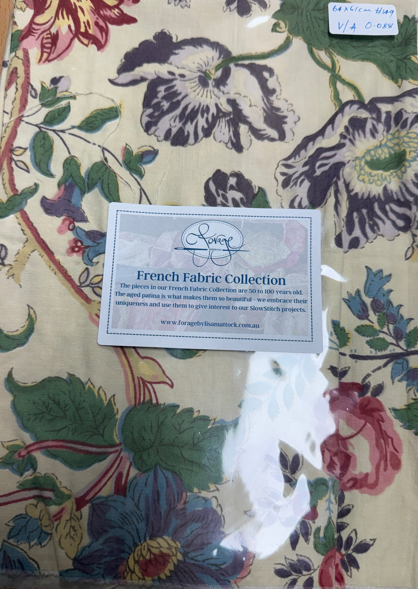 Antique and Vintage Fabric Piece No 149. 64cm x 61cm