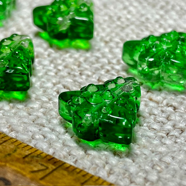 Glass Christmas Tree Beads - Dark Green