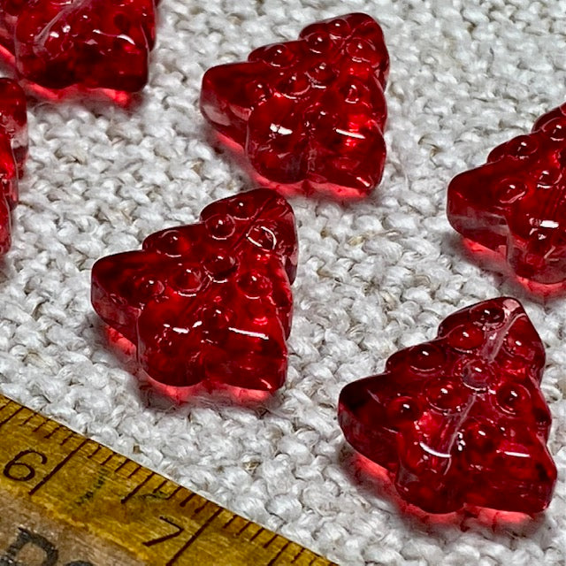 Glass Christmas Tree Beads - Red